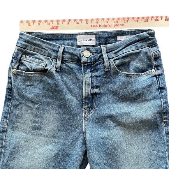 FRAME Le Crop Mini Bootcut Jeans w/ Raw Hem - Cairo Wash – Size 28 - Picture 8 of 10